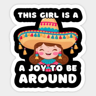 Cute Girl Wearing Sombrero Hat Sticker